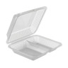 G.E.T - Eco-Takeouts 10" x 8" Clear Polypropylene 2-Compartment Reusable Food Container W/ Snap Closure (12 Per Case) - EC-12-1-CL