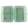 G.E.T - Eco-Takeouts 10" x 8" Jade Polypropylene 2-Compartment Reusable Food Container W/ Snap Closure (12 Per Case) - EC-15-2-JA