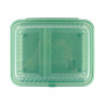 G.E.T - Eco-Takeouts 10" x 8" Jade Polypropylene 2-Compartment Reusable Food Container W/ Snap Closure (12 Per Case) - EC-15-2-JA
