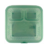 G.E.T - Eco-Takeouts 9" x 9" Jade Polypropylene 3-Compartment Reusable Flat Top Food Container (12 Per Case) - EC-16-JA