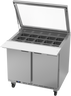 Beverage-Air - 36" Mega Top Sandwich Prep Table w/ 2 Doors & See-Thru Lid - SPE36HC-15M-STL