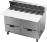 Beverage-Air - 48" Sandwich Prep Table w/ 4 Drawers & 17" Cutting Board - SPED48HC-12C-4