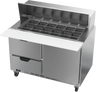Beverage-Air - 48" Mega Top Sandwich Prep Table w/ 2 Drawers & 1 Door - SPED48HC-18M-2