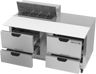 Beverage-Air - 60" Sandwich Prep Table w/ 4 Drawers & 17" Cutting Board - SPED60HC-08C-4