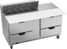 Beverage-Air - 60" Sandwich Prep Table w/ 4 Drawers & 17" Cutting Board - SPED60HC-10C-4