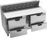 Beverage-Air - 60" Sandwich Prep Table w/ 4 Drawers & 17" Cutting Board - SPED60HC-16C-4