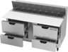 Beverage-Air - 60" Sandwich Prep Table w/ 4 Drawers & 17" Cutting Board - SPED60HC-16C-4