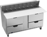 Beverage-Air - 60" Sandwich Prep Table w/ 4 Drawers & 17" Cutting Board - SPED60HC-16C-4