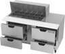 Beverage-Air - 60" Mega Top Sandwich Prep Table w/ 4 Drawers - SPED60HC-18M-4