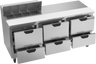 Beverage-Air - 72" Sandwich Prep Table w/ 6 Drawers - SPED72HC-08-6