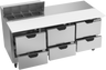 Beverage-Air - 72" Sandwich Prep Table w/ 6 Drawers & 17" Cutting Board - SPED72HC-08C-6