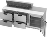 Beverage-Air - 72" Sandwich Prep Table w/ 4 Drawers & 1 Door - SPED72HC-12-4
