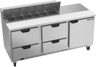 Beverage-Air - 72" Sandwich Prep Table w/ 4 Drawers & 1 Door - SPED72HC-12-4