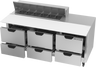 Beverage-Air - 72" Sandwich Prep Table w/ 6 Drawers & 17" Cutting Board - SPED72HC-12C-6