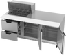 Beverage-Air - 72" Mega Top Sandwich Prep Table w/ 2 Drawers & 2 Doors - SPED72HC-12M-2