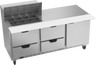 Beverage-Air - 72" Mega Top Sandwich Prep Table w/ 4 Drawers & 1 Door - SPED72HC-12M-4