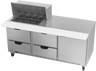 Beverage-Air - 72" Mega Top Sandwich Prep Table w/ 4 Drawers & 1 Door - SPED72HC-12M-4