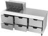 Beverage-Air - 72" Mega Top Sandwich Prep Table w/ 6 Drawers - SPED72HC-12M-6