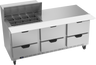 Beverage-Air - 72" Mega Top Sandwich Prep Table w/ 6 Drawers - SPED72HC-12M-6