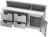 Beverage-Air - 72" Sandwich Prep Table w/ 4 Drawers & 1 Door - SPED72HC-18-4