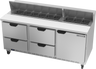 Beverage-Air - 72" Sandwich Prep Table w/ 4 Drawers & 1 Door - SPED72HC-18-4