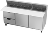 Beverage-Air - 72" Sandwich Prep Table w/ 2 Drawers, 2 Doors & 17" Cutting Board - SPED72HC-18C-2