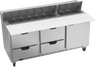 Beverage-Air - 72" Sandwich Prep Table w/ 4 Drawers, 1 Door & 17" Cutting Board - SPED72HC-18C-4