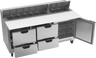 Beverage-Air - 72" Sandwich Prep Table w/ 4 Drawers, 1 Door & 17" Cutting Board - SPED72HC-18C-4