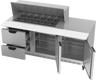 Beverage-Air - 72" Mega Top Sandwich Prep Table w/ 2 Drawers & 2 Doors - SPED72HC-18M-2