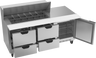 Beverage-Air - 72" Mega Top Sandwich Prep Table w/ 4 Drawers & 1 Door - SPED72HC-18M-4