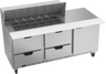 Beverage-Air - 72" Mega Top Sandwich Prep Table w/ 4 Drawers & 1 Door - SPED72HC-18M-4
