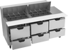 Beverage-Air - 72" Mega Top Sandwich Prep Table w/ 6 Drawers - SPED72HC-24M-6