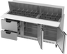 Beverage-Air - 72" Mega Top Sandwich Prep Table w/ 2 Drawers & 2 Doors - SPED72HC-30M-2