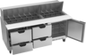 Beverage-Air - 72" Mega Top Sandwich Prep Table w/ 4 Drawers & 1 Door - SPED72HC-30M-4
