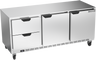 Beverage-Air - 72" Mobile Undercounter Refrigerator w/ 2 Solid Swing Doors & 2 Drawers - UCRD72AHC-2
