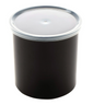 G.E.T - 38.4 oz Black SAN Plastic Round Crock W/ Lid (12 Per Case) - CR-0120-BK