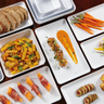 G.E.T - Midtown 12.5" x 7" White Rectangular Coupe Platter (12 Per Case) - CS-1257-W