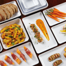 G.E.T - Midtown 14" x 5.5" White Rectangular Coupe Platter (12 Per Case) - CS-1405-W