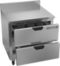 Beverage-Air - 32" Mobile Worktop Freezer w/ 2 Drawers & Foamed-In Backsplash - WTFD32AHC-2-FIP