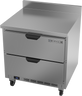 Beverage-Air - 32" Mobile Worktop Freezer w/ 2 Drawers & Foamed-In Backsplash - WTFD32AHC-2-FIP