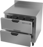Beverage-Air - 32" Mobile Worktop Freezer w/ 2 Drawers & Foamed-In Backsplash - WTFD32AHC-2-FIP