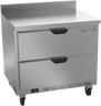 Beverage-Air - 36" Mobile Worktop Freezer w/ 2 Drawers & Foamed-In Backsplash - WTFD36AHC-2-FIP