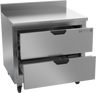Beverage-Air - 36" Mobile Worktop Freezer w/ 2 Drawers & Foamed-In Backsplash - WTFD36AHC-2-FIP