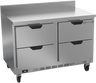 Beverage-Air - 48" Mobile Worktop Freezer w/ 4 Drawers & Foamed-In Backsplash - WTFD48AHC-4-FIP