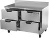 Beverage-Air - 48" Mobile Worktop Freezer w/ 4 Drawers & Foamed-In Backsplash - WTFD48AHC-4-FIP