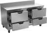 Beverage-Air - 60" Mobile Worktop Freezer w/ 4 Drawers & Foamed-In Backsplash - WTFD60AHC-4-FIP