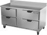 Beverage-Air - 60" Mobile Worktop Freezer w/ 4 Drawers & Foamed-In Backsplash - WTFD60AHC-4-FIP