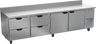 Beverage-Air - 119" Mobile Worktop Refrigerator w/ 4 Drawers, 2 Doors & Foamed-In Backsplash - WTRD119AHC-4