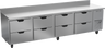 Beverage-Air - 119" Mobile Worktop Refrigerator w/ 8 Drawers & Foamed-In Backsplash - WTRD119AHC-8