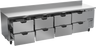 Beverage-Air - 119" Mobile Worktop Refrigerator w/ 8 Drawers & Foamed-In Backsplash - WTRD119AHC-8